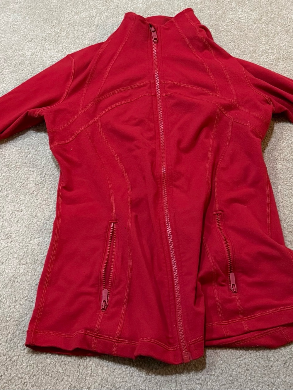 Lululemon Define Jacket Luon Red Size 8 Full Zip Thumbholes